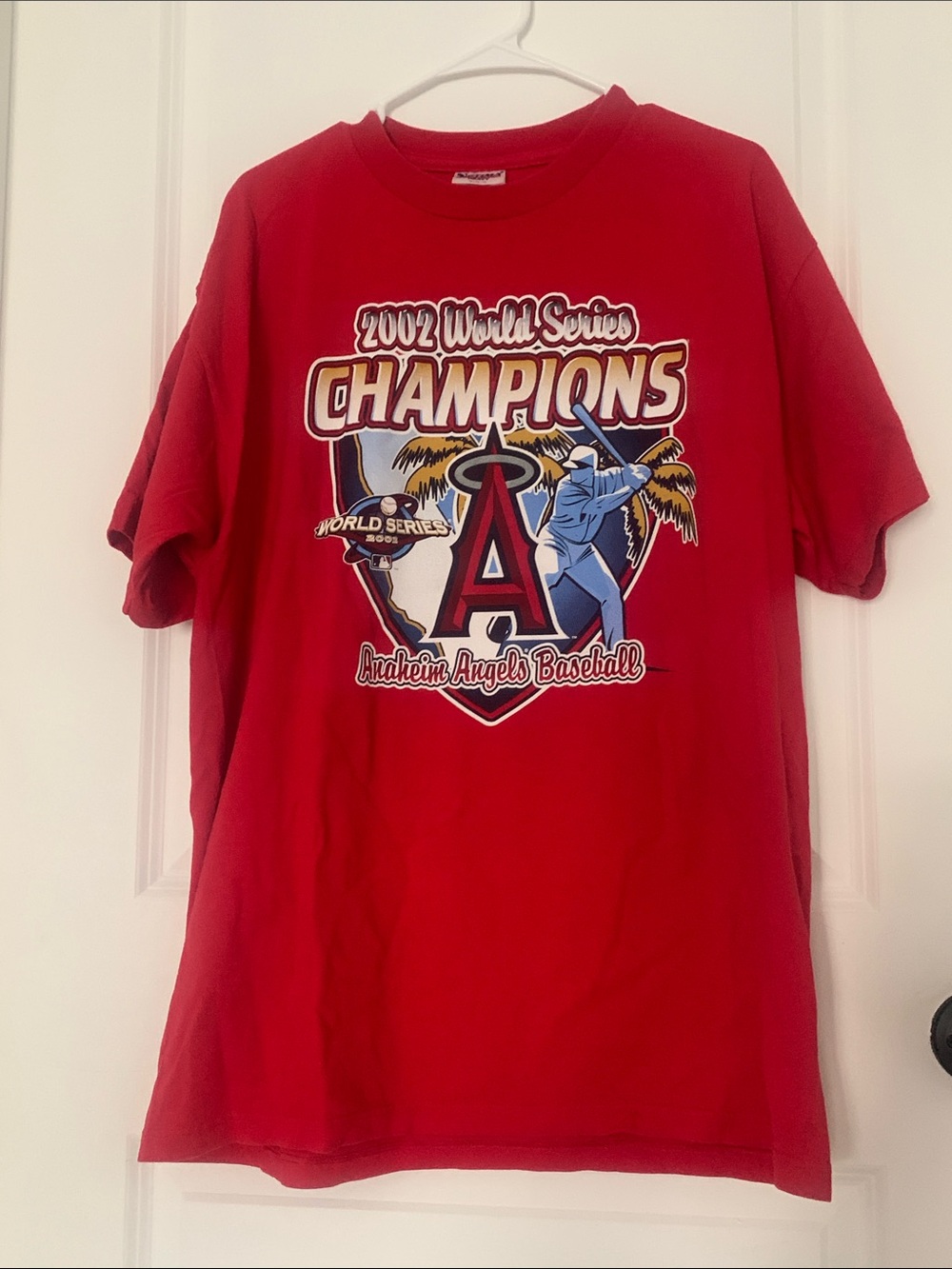 2002 World Series Champions Anaheim Angels Red Graphic Tee